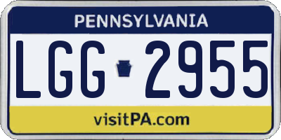 PA license plate LGG2955