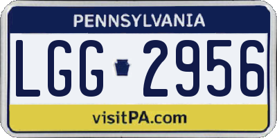 PA license plate LGG2956