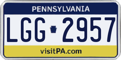 PA license plate LGG2957