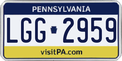 PA license plate LGG2959