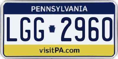 PA license plate LGG2960