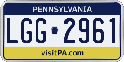 PA license plate LGG2961