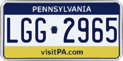 PA license plate LGG2965