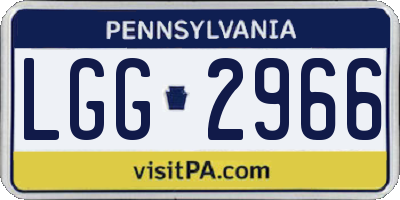PA license plate LGG2966