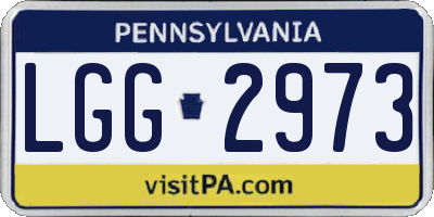 PA license plate LGG2973