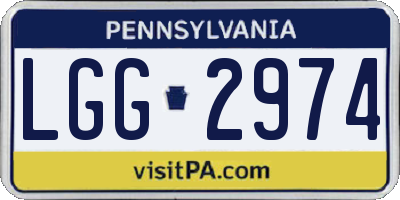 PA license plate LGG2974