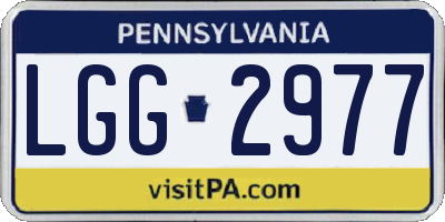 PA license plate LGG2977