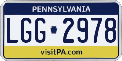 PA license plate LGG2978