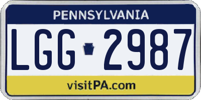 PA license plate LGG2987