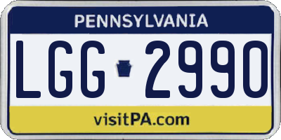 PA license plate LGG2990
