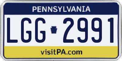 PA license plate LGG2991