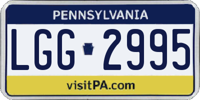 PA license plate LGG2995