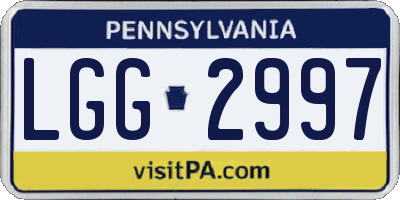 PA license plate LGG2997