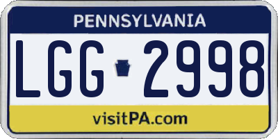 PA license plate LGG2998