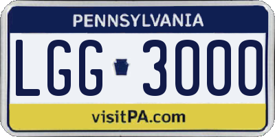 PA license plate LGG3000