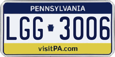 PA license plate LGG3006