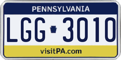 PA license plate LGG3010