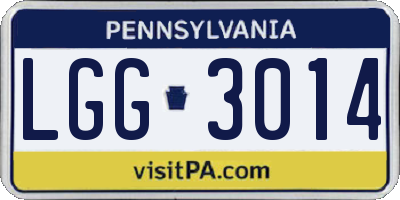 PA license plate LGG3014