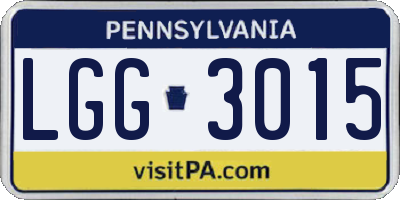 PA license plate LGG3015