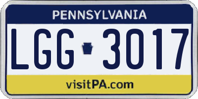 PA license plate LGG3017