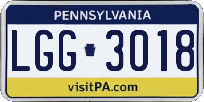 PA license plate LGG3018