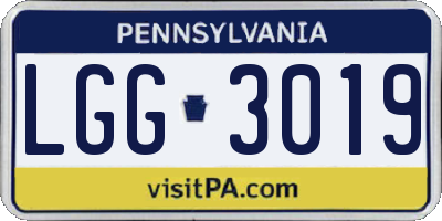 PA license plate LGG3019