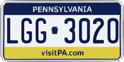 PA license plate LGG3020