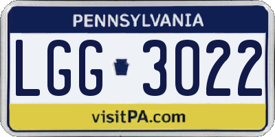 PA license plate LGG3022
