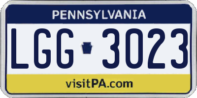 PA license plate LGG3023