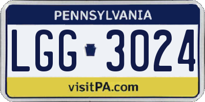 PA license plate LGG3024