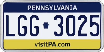 PA license plate LGG3025
