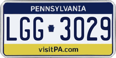 PA license plate LGG3029