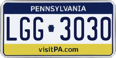 PA license plate LGG3030