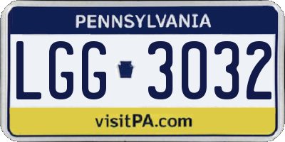 PA license plate LGG3032