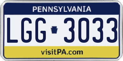 PA license plate LGG3033