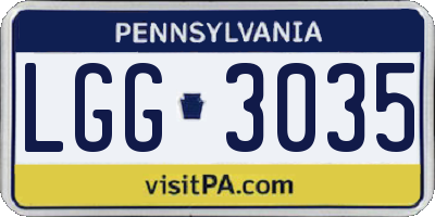 PA license plate LGG3035