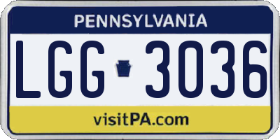 PA license plate LGG3036