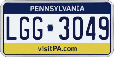 PA license plate LGG3049