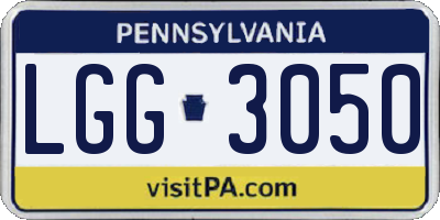 PA license plate LGG3050