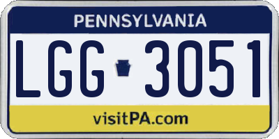 PA license plate LGG3051
