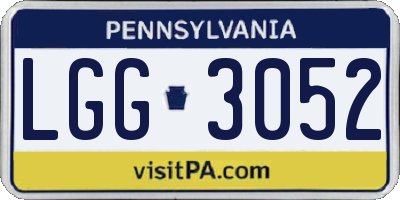PA license plate LGG3052