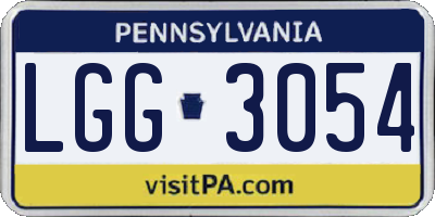 PA license plate LGG3054