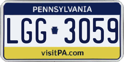 PA license plate LGG3059