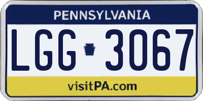 PA license plate LGG3067