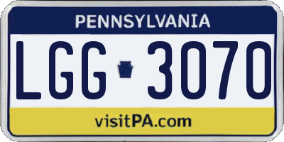 PA license plate LGG3070