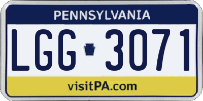 PA license plate LGG3071