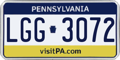 PA license plate LGG3072