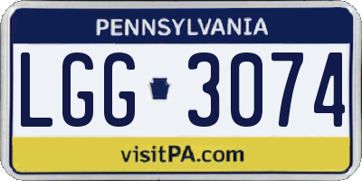 PA license plate LGG3074