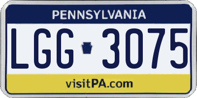 PA license plate LGG3075