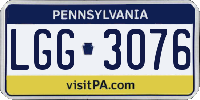PA license plate LGG3076